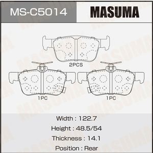 MASUMA Pastilla de Freno de Cerámica de Bajo Ruido, Accesorio Premium para Carga Pesada, H6, FC2, GL, CHANGAN, <span class=keywords><strong>HONDA</strong></span>, SUV, 1,6, 2017 - Product Image 2
