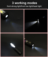 Lampe de travail LED portable et fine avec fonction magnétique, 200LM, haute luminosité, angle de faisceau de 120°, intensité réglable