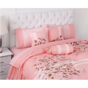 Set Copripiumino King Size Antonietta con 4 Cuscini Decorativi, Ricamo Floreale, Biancheria da Letto in Poliestere per Tutte le Stagioni - Product Image 5