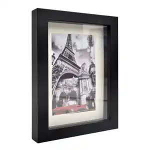 Hete Verkoop Pop Hotel Decor Wandgemonteerde Hangende Display Diep Massief Hout Zwart Foto Houten Frame Set