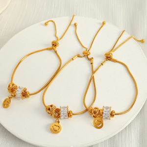 <b>Adjustable</b> Gold <b>Bracelet</b> Heart Shape Zircon Charm Jewelry Gift for Women Fashion Charm <b>Bracelets</b> - Product Image 2