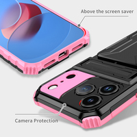 Casing HP Anti Benturan Armor dengan Slot Kartu Tersembunyi, Dompet, Bahan TPU PC, Pelindung Anti Jatuh untuk iPhone 17 Pro Max