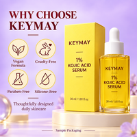 Sérum Visage Végétalien Éclaircissant, Hydratant, Blanchissant et Raffermissant à 1% d'Acide Kojique, Vitamine C et Acide Hyaluronique, Marque Blanche, OEM ODM, Soins de la Peau