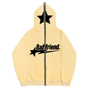 <b>Brown</b> Zip Up Hoodie <b>Men</b> Oversized Fleece Sweatshirt Unisex Long Sleeve Hooded Jacket Autumn Streetwear - Product Image 4