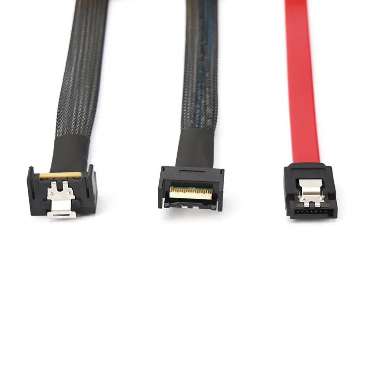 50CM SATA 3,0 III SATA3 7pin Cable DE DATOS Ángulo recto 6 Gb/s SSD Cables HDD Disco duro Cable de datos con Nylon 5A Carga rápida Oulian