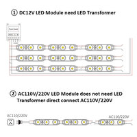 Module d'Éclairage LED Certifié CE/RoHS, Entrée AC 110V/220V, Blanc 6500K, 2W, IP65 Étanche, Injection SMD 2835, 2 LED