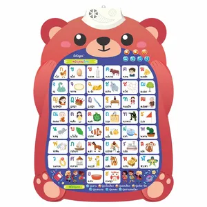 Trending New Kids cheap cartoon Learning Thai Posters Interactive Hanging letter Talking Wall Chart Educational Toys for Toddler