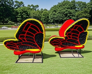 D103 interactif parc dessin animé requin Sculpture tissu métal événements vifs mignon loisirs de plein air célébrité Festival Art vert Statue - Product Image 2