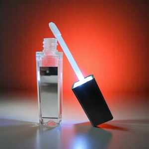 Custom Logo 4.5ml 6.5ml 9ml Square LED Light <b>Clear</b> Plastic Lip <b>Gloss</b> Containers - Product Image 1