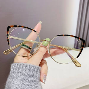 กรอบแว่นตาโลหะตาแมว2024กรอบแว่นสายตาสีฟ้าป้องกันแสงแว่นตา<span class=keywords><strong>ค</strong></span>อมพิวเตอร์กรอบแว่นตาสแตนเลสออกแบบโลโก้ได้ตามต้องการ - Product Image 4