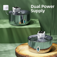 Distributeur d'eau portable pour animaux de compagnie en acier inoxydable 7L, fontaine à eau intelligente pour chat et chien, batterie rechargeable sans fil, arrêt automatique