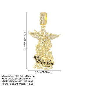Vente flash - Collier avec pendentif <span class=keywords><strong>ange</strong></span> personnalisé, rétro, plaqué or 18 carats, argent, vente en gros d'usine - Product Image 6