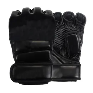 Hoge Kwaliteit Pu Leer Fitness Gym Training Ufc Mma Sparring Halve Vinger Bokshandschoenen