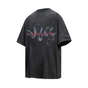 Camiseta de Verano de Marca Streetwear, Serie Oscura con Estampado de Pitón, 100% Algodón Transpirable, Anti-Pilling, Manga Corta para Hombre - Product Image 3