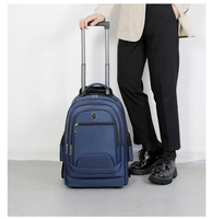 Sac à dos à roulettes Oxford imperméable OEM avec port de chargement USB, multi-compartiments, pour ordinateur portable, idéal pour les voyages