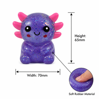 Jouets sensoriels anti-stress en maltose en gros, Axolotl amusant à paillettes à presser