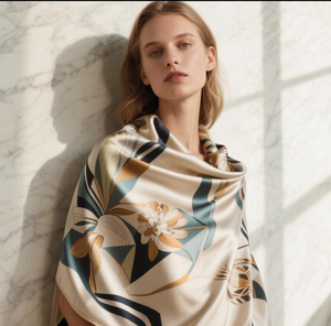 ผ้าพันคอไหมขนาดใหญ่ 90 * 90 ซม. แบบสั่งทำได้ MOQ ต่ำ วัสดุผ้าซาติน สำหรับผู้หญิง - Product Image 4