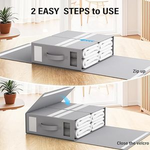 Foldable Eco-Friendly Fabric Storage Bins Woven Bedding Organizer <strong>Container</strong> <strong>Boxes</strong> Bed Sheets Blankets Foldable Bedding Clothes - Product Image 3