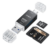 Pembaca Kartu USB 3.0 SD TF Slot Ganda Kecepatan Tinggi 5Gbps Adaptor Memori untuk Laptop Komputer Kamera PC Kualitas Profesional Nilai Tertinggi