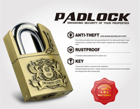 Cadenas en alliage de zinc Samhoo avec logo personnalisé, haute sécurité, à clé identique, avec fonction antivol de sécurité supérieure