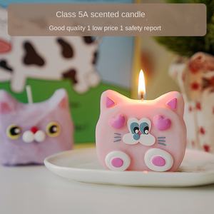 Bougie de chat <span class=keywords><strong>petits</strong></span> cadeaux créatifs génération mignon ornements faits à la main parfum cadeau d'anniversaire cadeau à la main bougie d'aromathérapie - Product Image 3