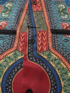 Chemise Dashiki <span class=keywords><strong>Africaine</strong></span> pour Hommes, Imprimé Ethnique Ankara Traditionnel, Haut à Manches Longues, Vêtement Africain Afrocentrique pour Festival - Product Image 5