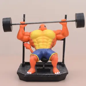 Anime Pokem-on Muscle Man Action figur Charmande Gengar Squirtle Bodybuilding Serie Puppen PVC Shiny Psyduck Figur Modell Spielzeug