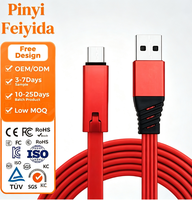 Kabel Data Pengisian Cepat Ponsel Multi Antarmuka dengan Kepala yang Dapat Diganti dan Dapat Diisi Ulang