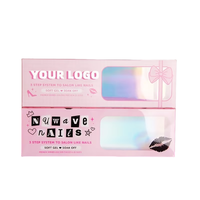 Boîte d'emballage à fond plat en carton avec logo personnalisé en relief, revêtement UV et impression quadricolore pour l'affichage des ongles artificiels