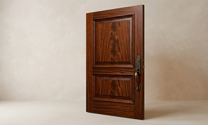 Porte en bois d'acajou classique moderne, panneau massif, design élégant, finition robuste et durable pour la maison, l'hôtel, le bureau, taille personnalisable - Product Image 6