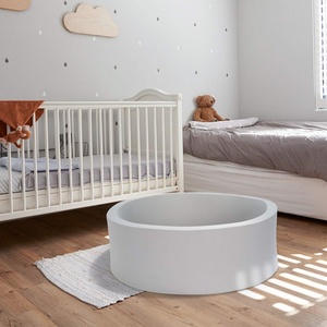 Piscine à balles ronde douce gris clair pour intérieur et extérieur, idéale comme cadeau pour bébés, enfants et tout-petits - Product Image 5