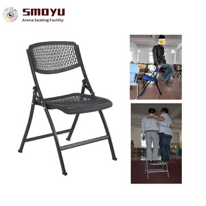 Silla Plegable Moderna al por Mayor con Respaldo de Malla Ventilada, Plástico PP Negro y Patas de Acero para Dormitorio - Product Image 5