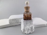 Diffuseur de parfum de voiture en verre carré de 10 ml, vide, avec bouchon en bois, à suspendre, pour aérateur de voiture