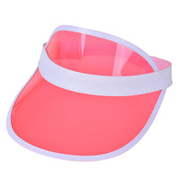 Logo personnalisé Chapeau pare-soleil publicitaire PVC + visières en polyester Chapeau de soleil en plastique transparent Chapeau de soleil en PVC