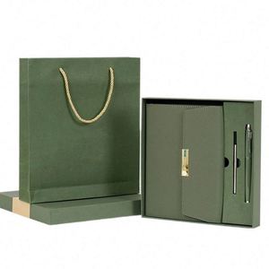 Sturdy Thick Paper Notebook with Leather-Look Cover in Stylish Gift Box and with Matching Pen - Product Image 1