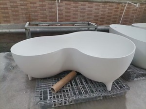 Meiyani phòng tắm trong nhà bồn tắm màu trắng đá nhân tạo bồn tắm Spa khách sạn bầu hình xây dựng trong hai người bồn tắm - Product Image 6