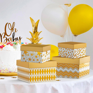 Chất Lượng 8278 Tông Vàng Lá Tổ Hiện Nay Hộp Có Nắp Đậy Cho Gói Món Quà Giáng Sinh Nhà Santa Trang Trí Nội Thất Vàng Hiện Nay Hộp - Product Image 3