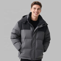 Vestes et manteaux personnalisés en duvet de canard blanc 90% pour hommes, avec capuche, bicolores, coupe ample, pour usage quotidien et extérieur en hiver