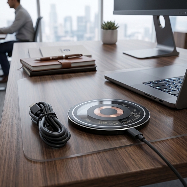 Qi 15W Wireless Charger Portable Round Transparent Wireless Charger for Mobile Phones Earphones