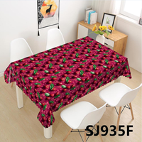 Meilleures ventes - Rouleau de nappe en PVC imperméable et résistant à l'huile, imprimé cerises 3D, pour la maison, les dîners, les banquets et les fêtes