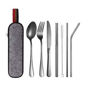 ชุ<span class=keywords><strong>ด</strong></span>เครื่องใช้บนโต๊ะอาหารสำหรับตั้งแคมป์<span class=keywords><strong>ส</strong></span>ีเงินมี<span class=keywords><strong>ด</strong></span><span class=keywords><strong>ส</strong></span>เต็ก<span class=keywords><strong>ส</strong></span>เตนเลสเพื่อสุขภาพช้อนกลางแจ้งส้อมในช่วงฤ<span class=keywords><strong>ด</strong></span>ูร้อนตะเกียบโลหะและหลอ<span class=keywords><strong>ด</strong></span>แบบพกพา - Product Image 6