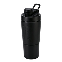 Bouteille shaker 2-en-1 en acier inoxydable anti-fuite avec compartiment séparé pour poudre, isolée sous vide, écologique, pour la gym, le fitness et le camping