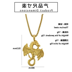 yunnique Stainless Steel Dragon Pendant Necklace For Men Animal Zodiac Design Gift Jewelry - Product Image 2