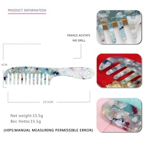 Pettine semplice in acetato di cellulosa pettine <span class=keywords><strong>a</strong></span> <span class=keywords><strong>denti</strong></span> <span class=keywords><strong>larghi</strong></span> 20cm pettine da donna con manico lungo per la casa - Product Image 2