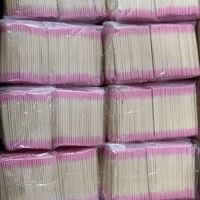Coton-tiges jetables roses à double extrémité en bois absorbant pour le nettoyage des sourcils, des tatouages et des rainures des ongles - 100 bâtonnets sanitaires pointus