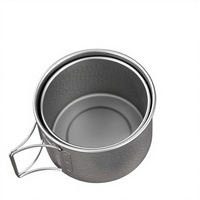 Bol pliant en titane pur, boîte à lunch, camping en plein air, portable, vaisselle de haute qualité pour la maison, design minimaliste moderne, solide