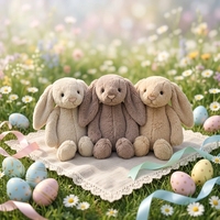 PLAYPOP Peluche Premium Hibiscus Bashful Bunny Style JC 18cm, Super Douce en Coton PP, Oreilles Longues, Anti-Stress, Cadeau d'Anniversaire