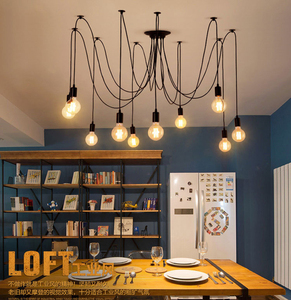 Nordic <strong>Spider</strong> Industrial <strong>Pendant</strong> Lamp E27 Loft Edison Retro Industrial Lamp Vintage Hanging Lamps Length 150cm <strong>Pendant</strong> <strong>Lights</strong> - Product Image 5