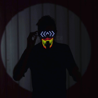 Masque d'Halloween lumineux à LED en PVC avec égaliseur sonore activé par le son pour les fêtes et les célébrations