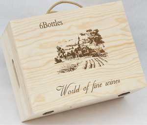 กล่องไวน์ทำจากไม้ที่ยังไม่เสร็จพร้อม<span class=keywords><strong>ฝา</strong></span><span class=keywords><strong>ปิด</strong></span>บานพับงานฝีมือไม้ที่ปรับแต่งได้เพื่อเก็บสัญลักษณ์ติดผนังหกขวด - Product Image 4